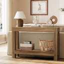 Tohomeor Farmhouse Console Table, 2-Tier Wood Sofa Table Behind Couch Narrow Entryway Accent Table for Entrance, Hallway, Living Room, Foyer, 11.81"D x 47.24"W x 31.5"H