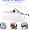 Cable Organizer Box Set of Three, Power Cover Cord Holder Surge Protector for Desk (White)