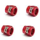 POSENG 4Pcs AN6 Flexible Rubber Hose Pipe Clamp with Screw Band for Fuel/Oil/Gas/Air and Water - Red