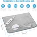 Electric Heated Foot Warmer Soft Flannel Foot Heater with 2h Auto Off & 3 Heat Levels Full Body Use Heating Pad for Feet, Abdomen, Cramps, Pain Relief Pocket Design 16" x 22" Grey