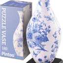Pintoo 3D Puzzle Vase Unique Flower Vase Made by 160 Curved Plastic Puzzle Pieces House Warming Gift for Flower Arrangements and Home Decoration - [S1033] (Classic, Blooming Season)