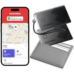 SwitchBot Slim Wallet Tracker Card (2.5mm) – Works with Apple Find My (iOS Only), Credit Card Finder for Wallet, Phone & Keys, IP67 Waterproof, Up to 3-Year Battery