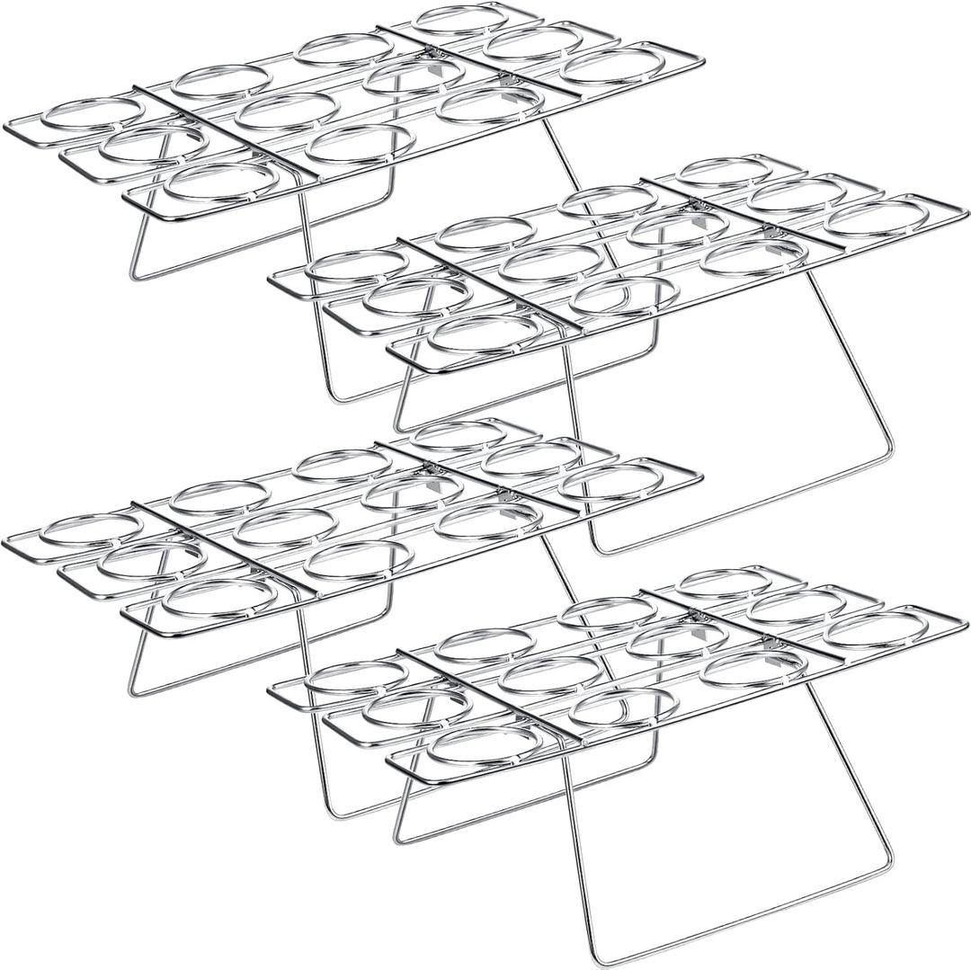 Sawysine 2 Pieces Ice Cream Cone Stand Cupcake Cones Baking Rack Stainless Steel 24 Holes Ice Cream Cupcakes Holder for Baking, Cooling, Displaying, Serving Treats