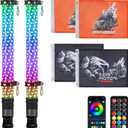 KEMIMOTO 2pc 2ft Fat Whip Lights for Side by Side, Turning Signal Function Compatible with Polaris RZR Can-Am Maverick X3, LED Whip Lights for UTV ATV Buggy Boat Offroad