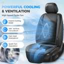 Coverado Cooling Car Seat Cover, 12V-24V Ventilated Front Seat Cushion for Car, 3-Speed Temperature Adjustable Seat Cover for Summer Driving Seat, Universal Fit for Car SUV Truck Van