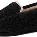 Dearfoams Unisex-Child Gifts for Kids Memory Foam Cozy Amari Moccasin Slipper (1 Big Kid, Black)