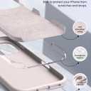 OuXul Designed for iPhone 16 Pro Case,Shockproof Liquid Silicone Protective Phone Case with Soft Anti-Scratch Microfiber Lining Ultra Slim Drop Protection Phone Cover 6.3 inc (Dusty Pink)