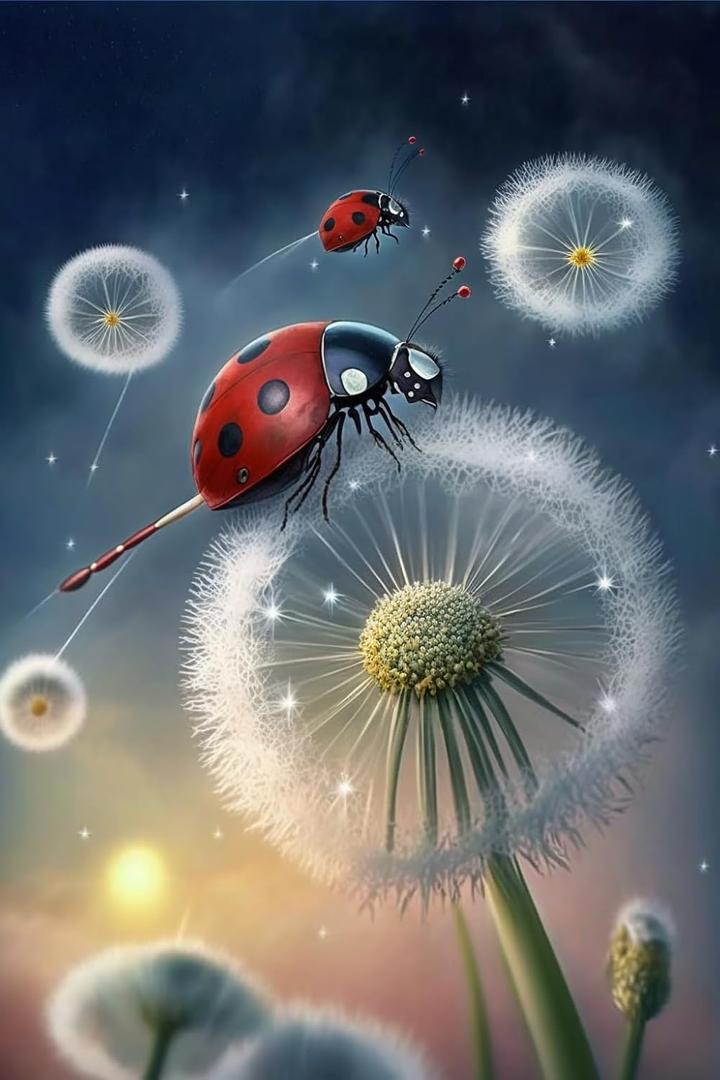 Dandelion and Ladybug Jigsaw Puzzle - 1000 Piece Adult Puzzle with Stunning Artwork - for Lasting Fun and Display - Challenging Brain Exercise, for Puzzle Lovers