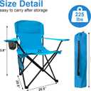 Camping Folding Chair with Cup Holder & Storage Pocket - 5.5lbs Lightweight, 225lb Capacity Portable Camp Chairs for Outdoor, Hiking, Hunting, Sports, 2 Pack, Blue