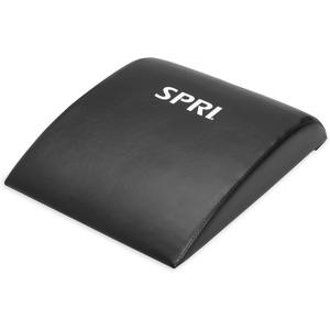 SPRI Ab Mat - Workout Mat Accessory for Abdominal Exercises, Sit-Ups, Crunches, Push-Ups, Core Training, and More - Portable Padded Shaped Mat with Curved Back Support for Toning Abs,Black