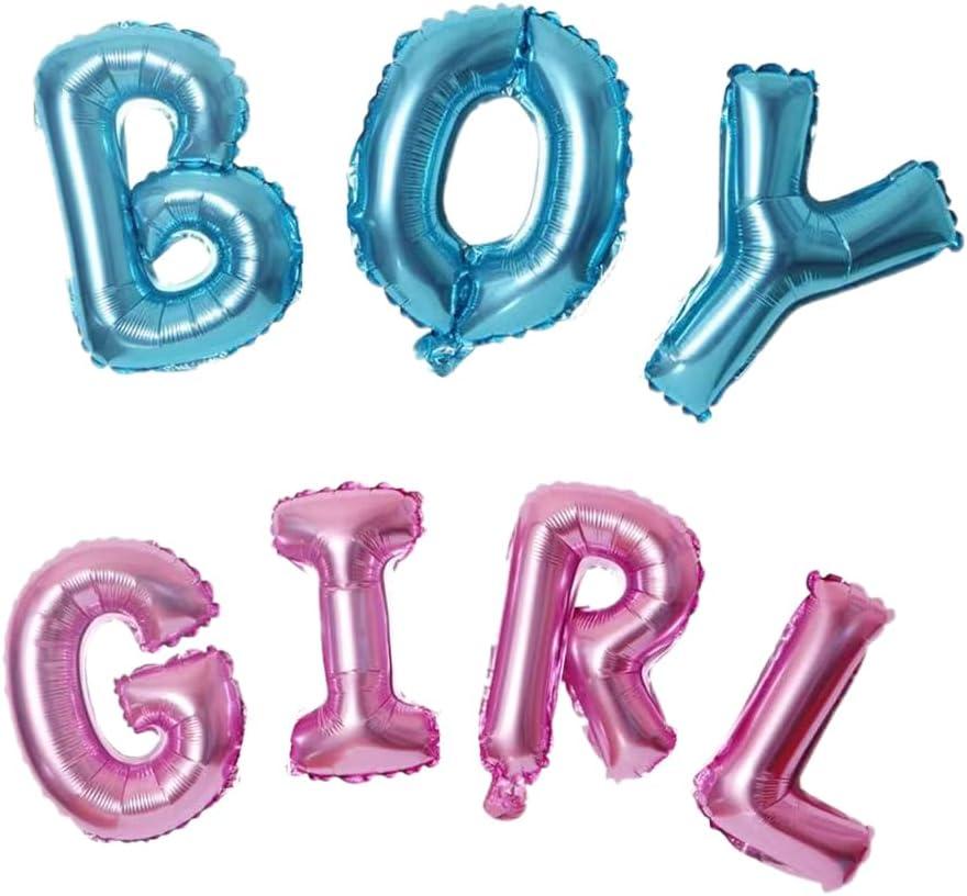 2 pcs BOY Girl Letter Balloons, 28X11 Inch Gender Letter Foil Balloons for Birthday Party DecorationI