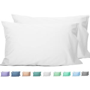 Sunflower Queen Pillowcases Set of 2, 100% Cotton Queen Pillow Cases 2, 2030 inches Bright White, Soft and Breathable (Queen (20"x30"))