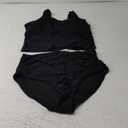 Eomenie Two Piece Tankini Swimsuits for Women Tummy Control Bathing Suits Cutout Back Swim Tank Top with High Waisted Bottom, Etxra Large, Black