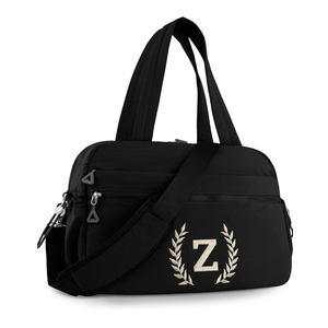 Gym Duffle Bag for Women – Embroidered Custom Initial Sports Bag for Men – Personalized Travel & Workout Duffel with Luggage Sleeve – Thoughtful Gift for Mom, Girl, Daughter, Mother (Black, Z)
