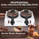 Chocolate Melting Machine Electric Heating Chocolate Tempering Machine Melting Pot Fast and Even Melting Ideal Create for Chocolate ,Candy, Butter Making Warming Coffee Milk Wine (Double)