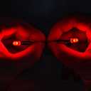 2 Pcs Red Superhero Halloween Glowing LED Light Kit, RGB Helmet Decoration for Cosplay Mask Light Eyes DIY Projects Soft Light Beads Battery Not Included