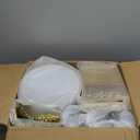 Goodluck 600 Pieces Gold Disposable Plates for 100 Guests, Plastic Plates for Party, Dinnerware Set of 100 Dinner and 100 Dessert Plates, 100 Spoons, 100 Forks, 100 Knives, 100 Cups