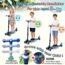 Kick Scooters for Kids 5-7 8-12,Lean to Steer,Three Wheeled Light Up,28"-32" Adjustable Handlebar,Widen Anti-Slip Deck,Floor Push Scooter for Boys Girls Ages 6-12 3-4 Old,Foldable for Travel