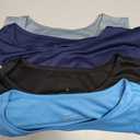 Women's 4-Pack Athletic Sports Tank Tops Grey, Navy Blue, Black, Blue, Size XL