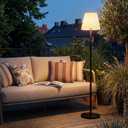 Solar Outdoor Floor Lamp with Light Sensor,Solar+USB Charging Outdoor Lamps for Patio Waterproof Rechargeable Floor Lamp Cordless Dimmable Warm White RGB LED Patio Lamp for Yard Garden Lawn.