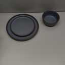 Famiware Mercury Plates and Bowls Sets, 18 Pieces Stoneware Dinnerware Sets, Dishes Set for 6, Microwave and Dishwasher Safe, Charcoal