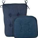 Klear Vu Embrace Rocking Chair Cushions for Living Room, Nursery, or Home Office, Tufted and Non-Slip Pads, 2 Piece Set, Seat 16"x15" and Seat Back 24"x17", Blue