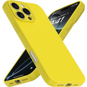 Compatible with iPhone 16 Pro Max Case, Liquid Silicone Upgrade [Camera Protection] [Soft Anti-Scratch Microfiber Lining] Shockproof Phone Case (Yellow, iPhone 16 Pro Max)