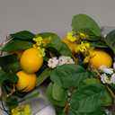 2Pcs Artificial Lemon Garland Spring Summer Greenery Vine Garlands with Lemons Dense Flowers Fairy Light Battery Powered for Door Wall Mantle Wedding Party Table Christmas Decorations