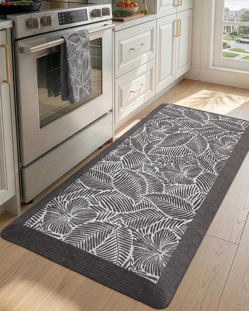 DEXI Kitchen Mats for Floor, Anti Fatigue Kitchen Rugs 20x48, Charcoal