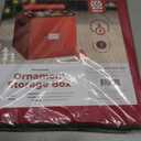 2 x ZOBER Christmas Ornament Storage Box - Stores 64 3" Ornaments, With Dividers - Ornament Organizer Storage Box, Durable Christmas Containers Holder, Dual Zipper - Red