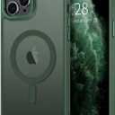 Hython Case for iPhone 11 Pro Max Case Magnetic Translucent Matte Phone Cases 6.5" [Compatible with MagSafe] Thin Slim Fit Shockproof Bumper Hard Protective Cover for Women Men Girls, Dark Green