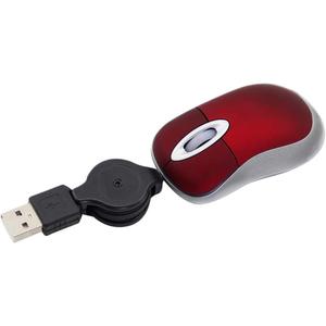 SHARE SUNSHINE Mini Small Travel Optical Mouse Portable USB Wired Mouse with Retractable USB Cord for PC Laptop Computer Desktop Office Business Home School Kids Girls Boys Women Men Gift(Red)