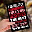 3 x Husband Valentines Day Card, Funny Valentine's card Gifts for Husband from Wife, Husband Valentines Gift (QQ-174)