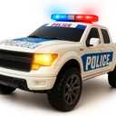 ArtCreativity Police Car Toy, Pickup Truck Toy with LED Headlights and Sirens, Friction Powered, 1:20 Scale Police Car Toys for Boys 3-5, Police Toys Monster Trucks, Toy Trucks for Kids Birthday Gift