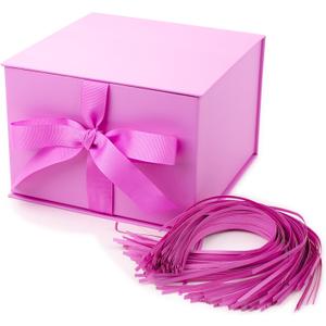 Hallmark Medium Gift Box with Lid and Shredded Paper Fill (Light Pink 7 inch Box) for Anniversaries, Bridal Showers, Bachelorette, Bridesmaids Gifts, Valentine's Day, All Occasion (1 Count (Pack of 1))
