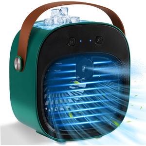 Portable Air Conditioners Rechargeable, 5200mAh Mini Air Conditioner, Personal Air Cooler with 3 Speeds, Small Desk Air Cooling Fan for Bedroom, Office, Home, Outdoor