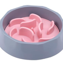 Slow Feeder Dog Bowls Insert, Anti-Choking Puzzle Dog Food Bowls,2-in-1 Puppy Slow Feeder Bowl for Fast Eater, Dog Dishes to Slow Down Eating(Pink)
