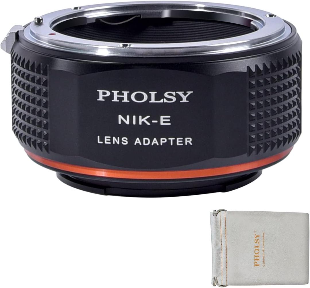 PHOLSY Lens Mount Adapter Compatible with Nikon F to E (NEX), Compatible with Nikon F Lens to E Mount Camera Compatible with Sony a1 a9 a7S a7R a7C a7 a6600 a6500 a6400 a6300 a6000 NEX etc.