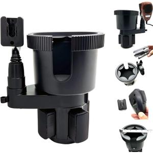 LycoGear Adjustable Car Drink Cup Holder Organizer Expander Mount w/Universal Ham CB Radio Microphone Mic Hanger Holder for ThermoFlask Coleman Yeti Hydro Flasks Nalgenes Camelbak Insulated Tumbler