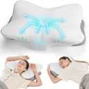 JOYENERGY Ergonomic Cervical Pillow for Neck and Shoulder Pain Relief - Memory Foam Contour Pillow with Dual Heights, Cooling Breathable Pillowcase, Orthopedic Support for Side, Back, Stomach Sleeper, Butterfly