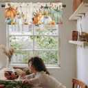 Fall Orange White Pumpkin Valances for Windows 54" W x 18" L Sunflower Sage Green Leaf Thanksgiving Rod Pocket Curtains Valance Short Window Treatment Drapes for Living Room, Bedroom Bathroom Decor