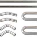 2 Inch DIY Custom Mandrel Exhaust Pipe Tube Pipe, 40 Inch Straight Pipe, 2''OD Straight & Mandrel Bend Pipe(45/90/180 Degree) Kits, T304 Stainless Steel, Universal Fitment - 8PCS (2''Straight+45+90+180-8PCS)