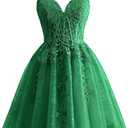 Yuxin Spaghetti Strap Lace Homecoming Dresses  2025 Tulle Short Prom Dress Cocktail Gowns Green M