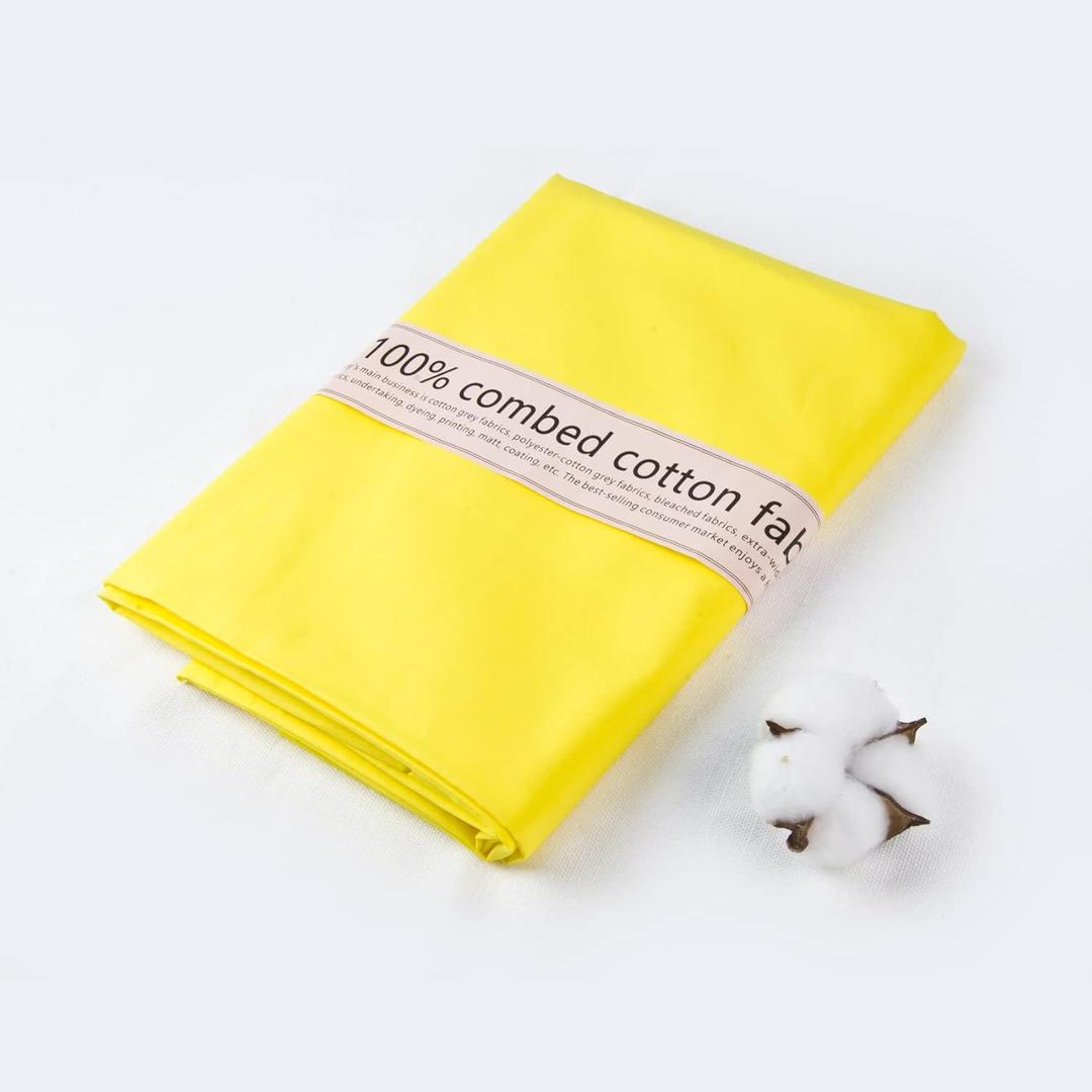 2 Yard Bright Yellow Cotton Fabric,Natural Cotton Poplin Fabric by The Yard, 80 Inches Wide 100% Cotton Fabric,Soft Embroidery Muslin Quilting Material for Sewing Material