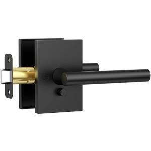 Amerdeco 10 Pack Matte Black Privacy Interior Door Handles