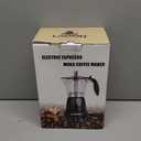 LAOION Cuban Coffee Maker, 6 or 3cup Electric Espresso Coffee Maker, Portable Cafeteras Electricas Modernas, Electric Moka Pot with Detachable Base & Overheat Protection, Coffee Gift for Home Travel (Black)