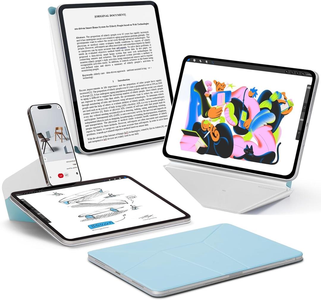 MOFT Dynamic Folio Case for iPad Pro 11- inch (M5 2025 / M4 2024), Slim Magnetic Stand Case with 20+ Viewing Angles, Auto Wake/Sleep, Ultra Thin, Soothing Mist x Misty Cove