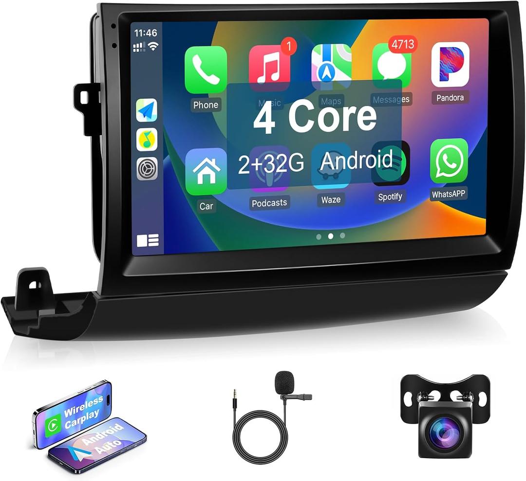 Leadfan Car Radio Stereo for Toyota Prius 2004 2005 2006 2007 2008 2009 with Wireless CarPlay Android Auto, 9'' IPS TouchScreen with Bluetooth GPS Navigation WIFI FM MIC Backup Camera 2+32G(Non-J.B.L)