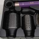 7 in 1 Blow Dryer Brush and Hair Dryer, Hot Hair Styler with Negative Ion 110,000 RPM Hair Straightener Brush for Fast Drying Straightening Curling Voluming, Suitable for All Types,Purple