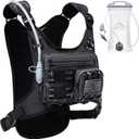 Running Vest with 2L Water Bladder, USA Original Patent, Lightweight Adjustable Chest Pack with Gear Holder, Reflective Running Hydration Vest for Women Men for Marathon, Hiking (Medium-Large, Black)